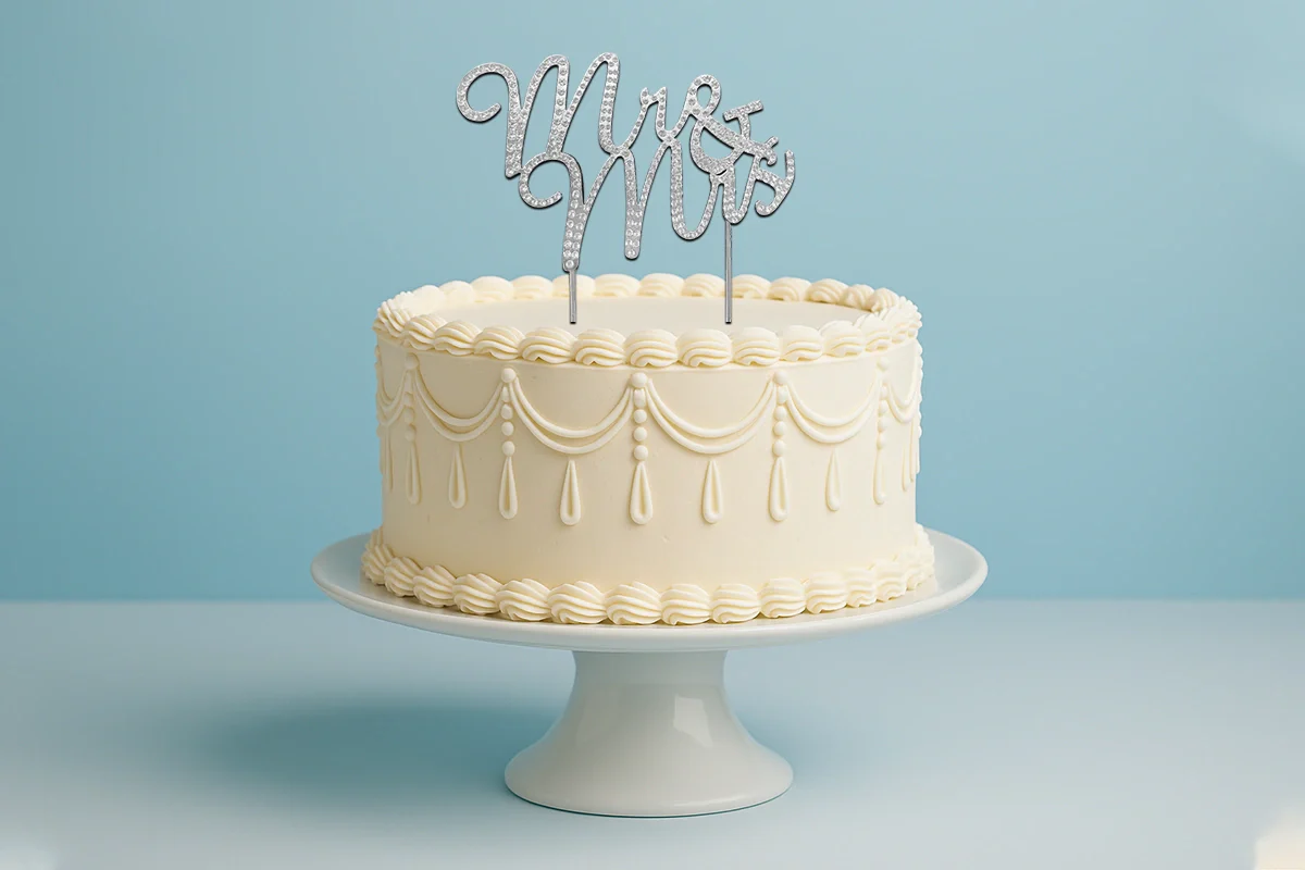 Diamante Mr and Mrs Topper 12cm - Iconic Cake Art - Image 2