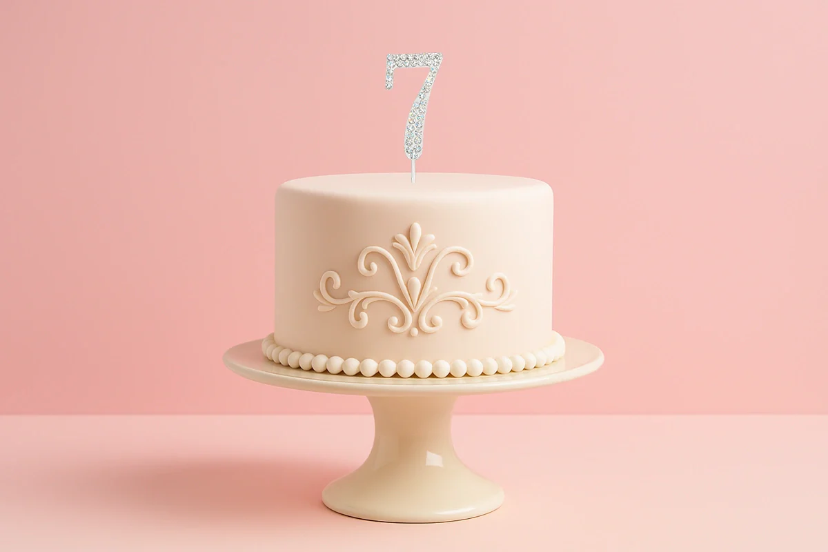 Diamante Number 7 - Rhinestone Cake Topper Monogram Birthday Anniversary 4.5cm - Iconic Cake Art - Image 2