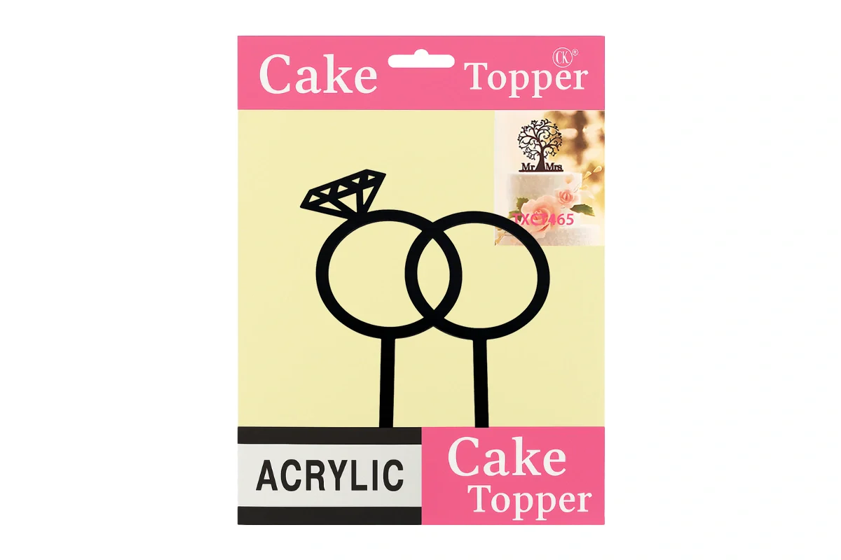 Diamond Rings Wedding Engagement Cake Topper 10cm - Iconic Cake Art - Image 4