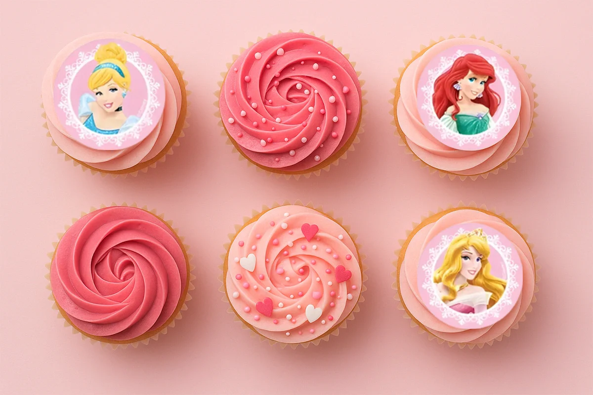 Disney Princess Cinderella Ariel Aurora Cupcake Image Sheet 2 Inch (15 Per ) - BSC