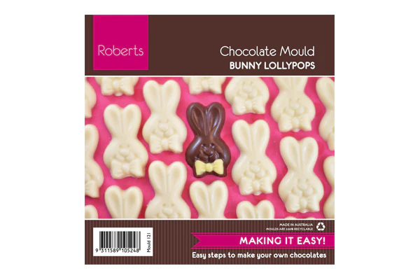 Easter Bunny Lollypop Stick 121 6cm - Roberts Edible Craft