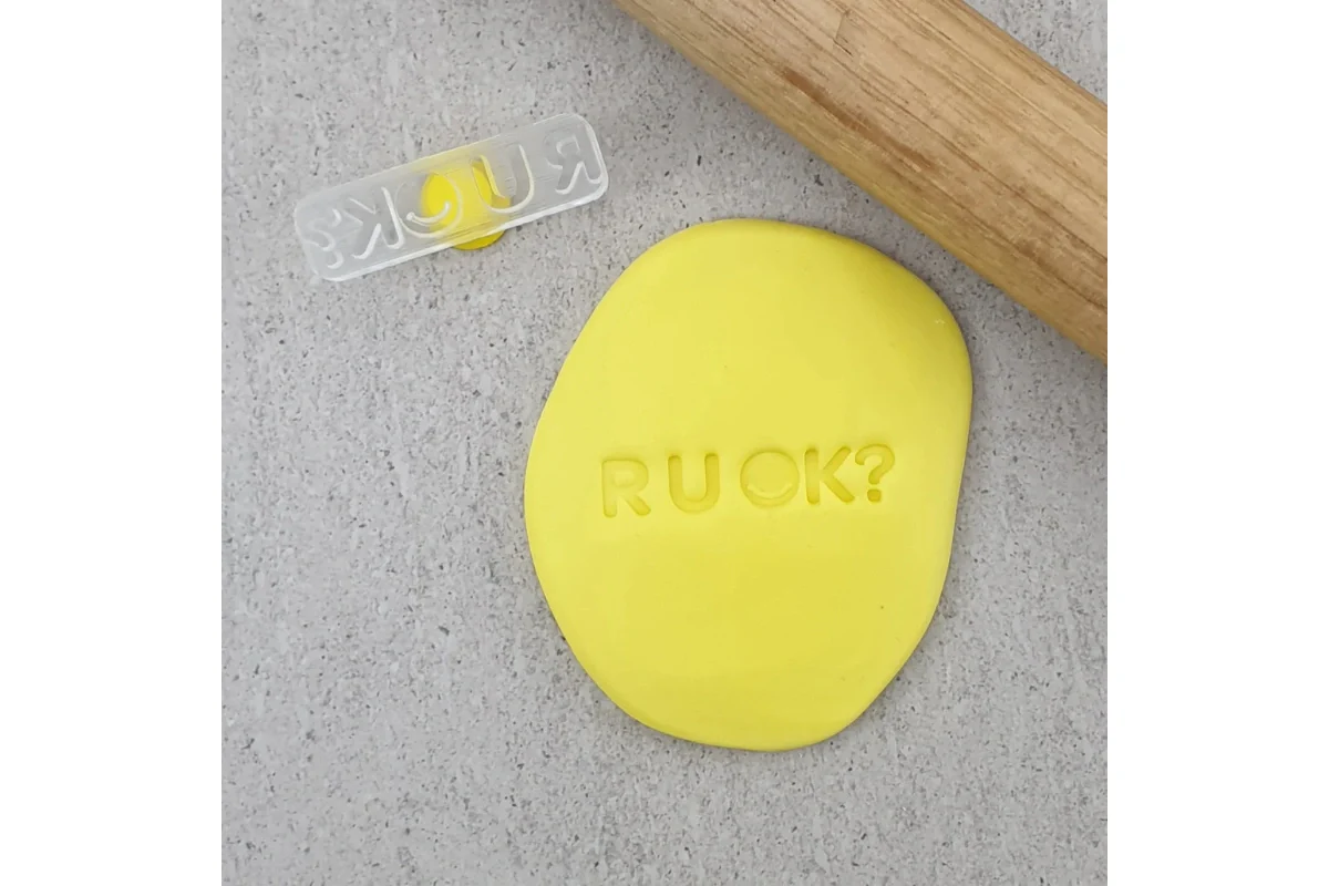 Embosser R U Ok? Stamp (Charity Approved) 60mm - Custom Cookie Cutters