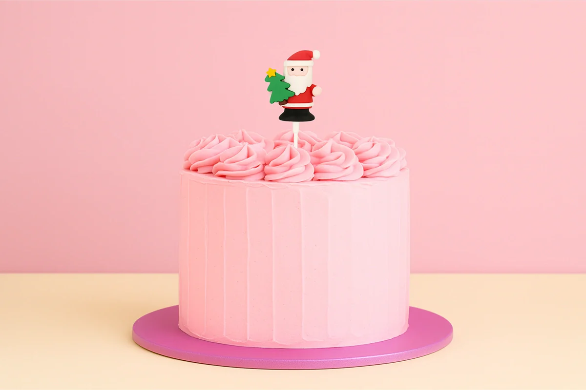 Festive Santa Toppers (6 Pack) - Iconic Cake Art - Image 2