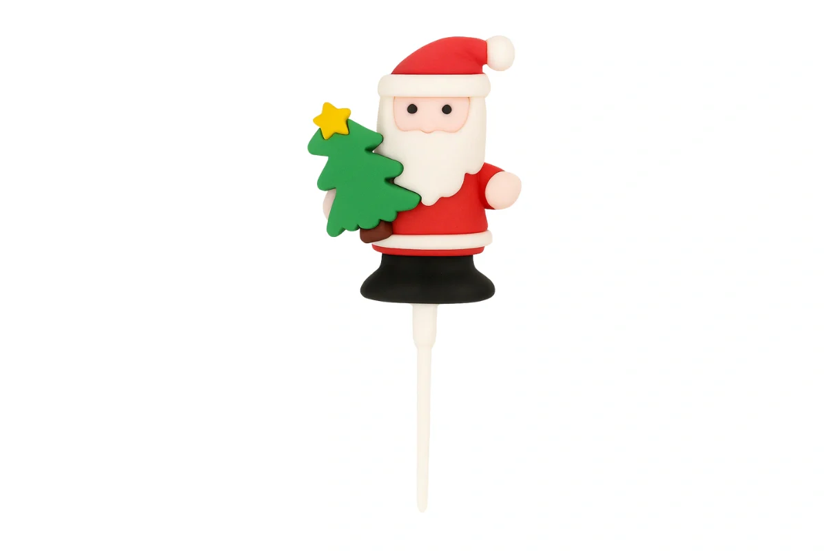 Festive Santa Toppers (6 Pack) - Iconic Cake Art - Image 3