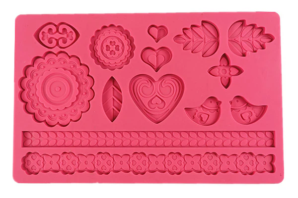 Folk Silicone Mould 198mm x 128mm - Iconic Cake Art - Image 2