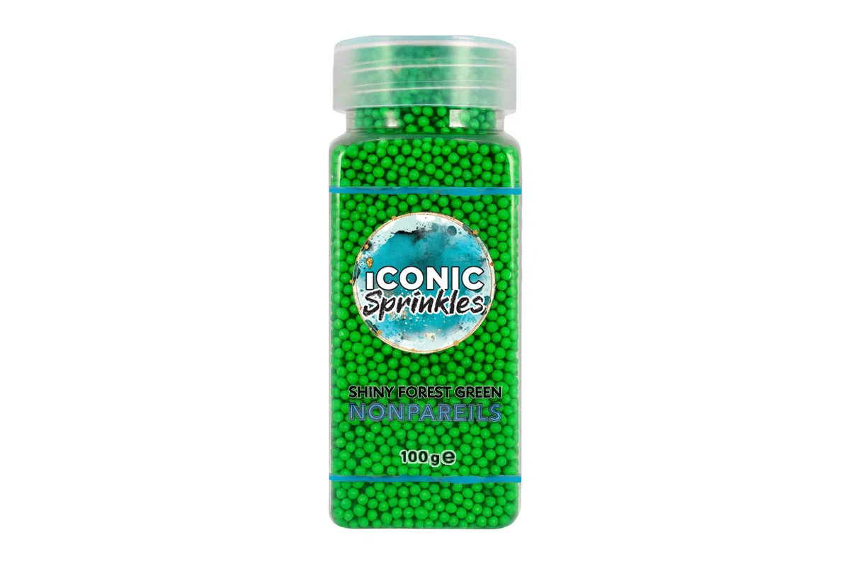 Forest Green Shiny Nonpareils 100g - Iconic Sprinkles - Image 2