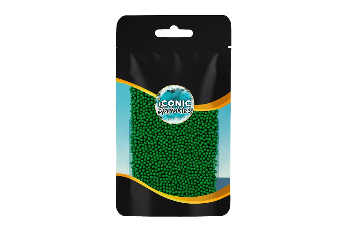 Forest Green Shiny Nonpareils 30g - Iconic Sprinkles - Image 2