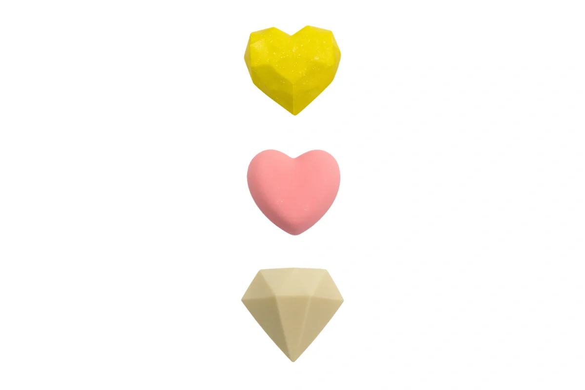 Gem Heart and Diamonds Silicone Mould - Iconic Cake Art - Image 3