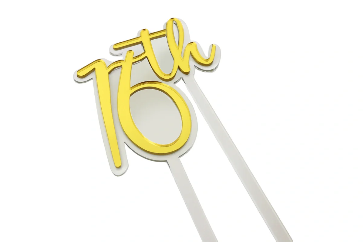 Gold 16th Birthday Topper - Iconic Cake Art - Image 4