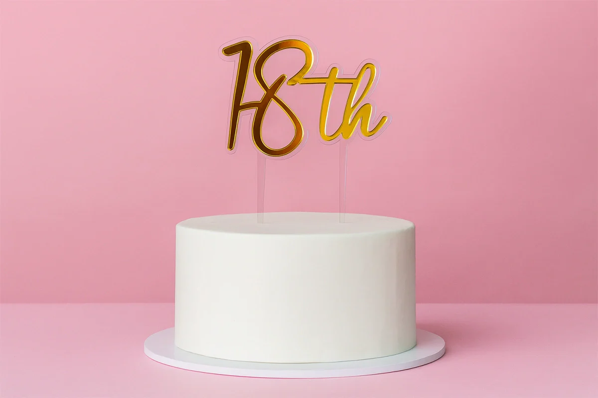 Gold 18th Birthday Topper - Iconic Cake Art - Image 2