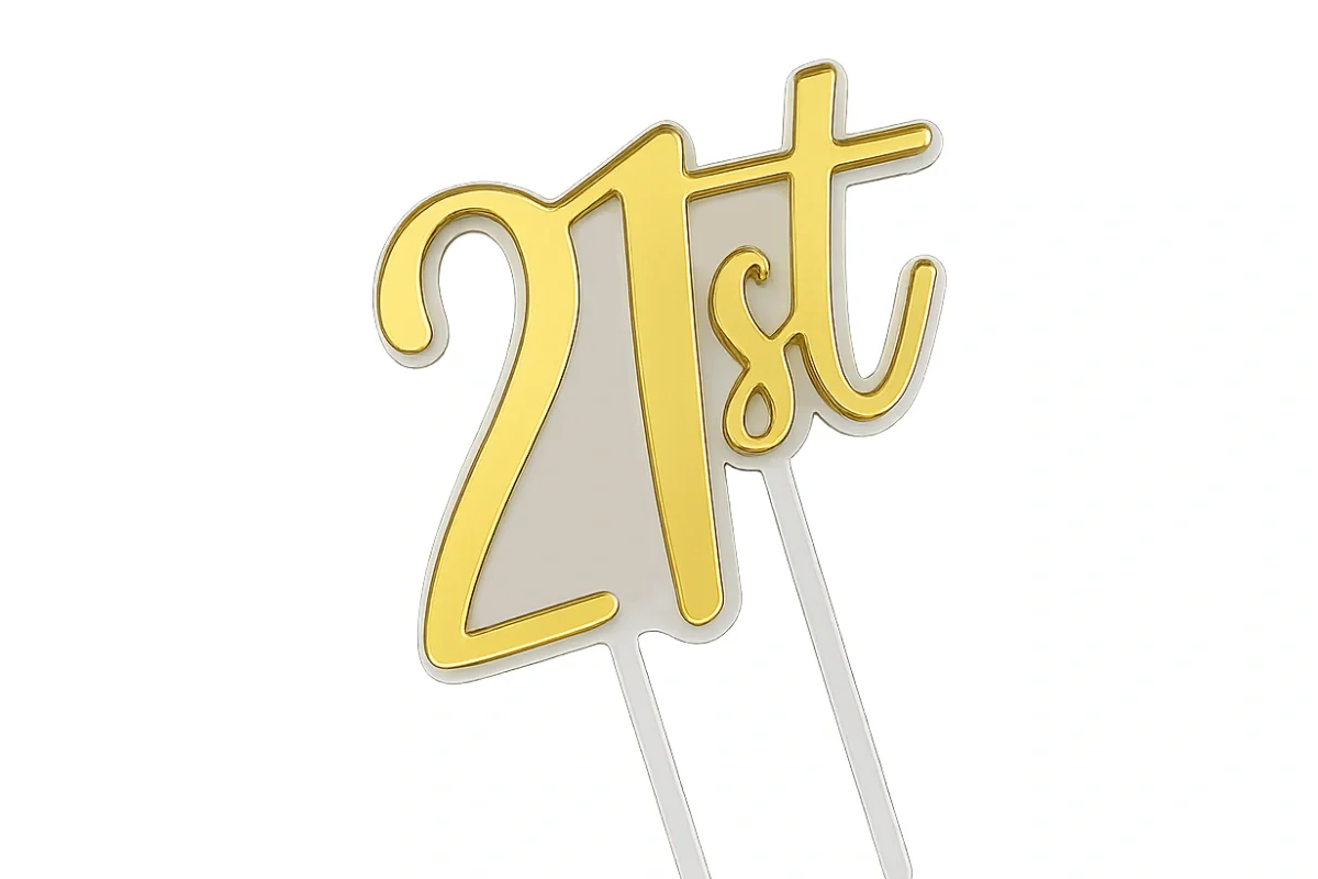 Gold 21st Birthday Topper - Iconic Cake Art - Image 4