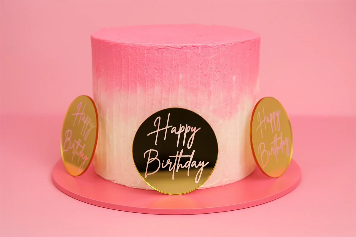Gold Birthday Toppers (6 Pack) - Iconic Cake Art - Image 2