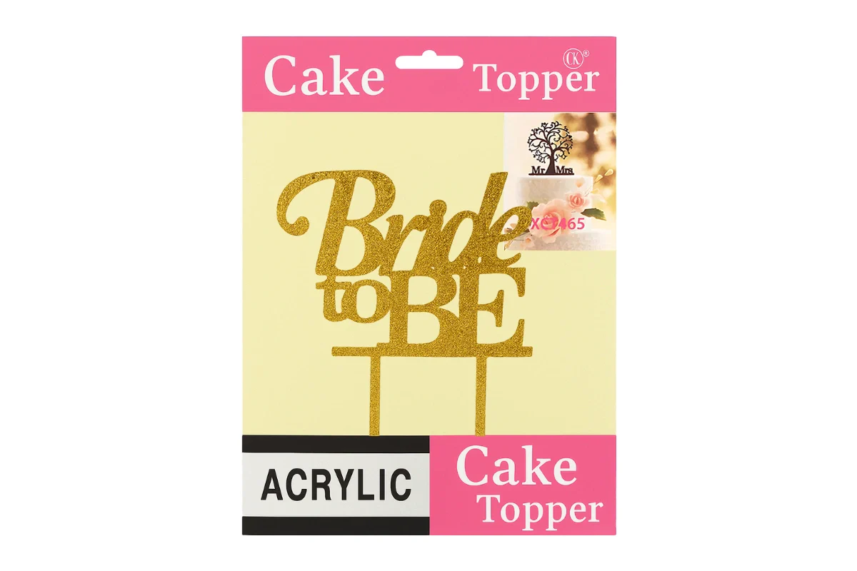 Gold Bride to Be - Cake Topper - Glitter - Iconic Cake Art - Image 4