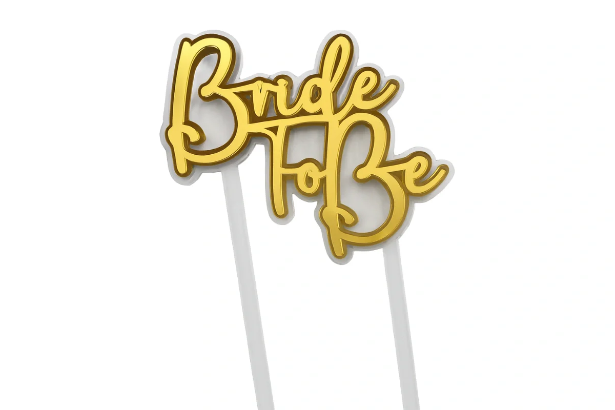 Gold Bride to Be Topper - Iconic Cake Art - Image 3