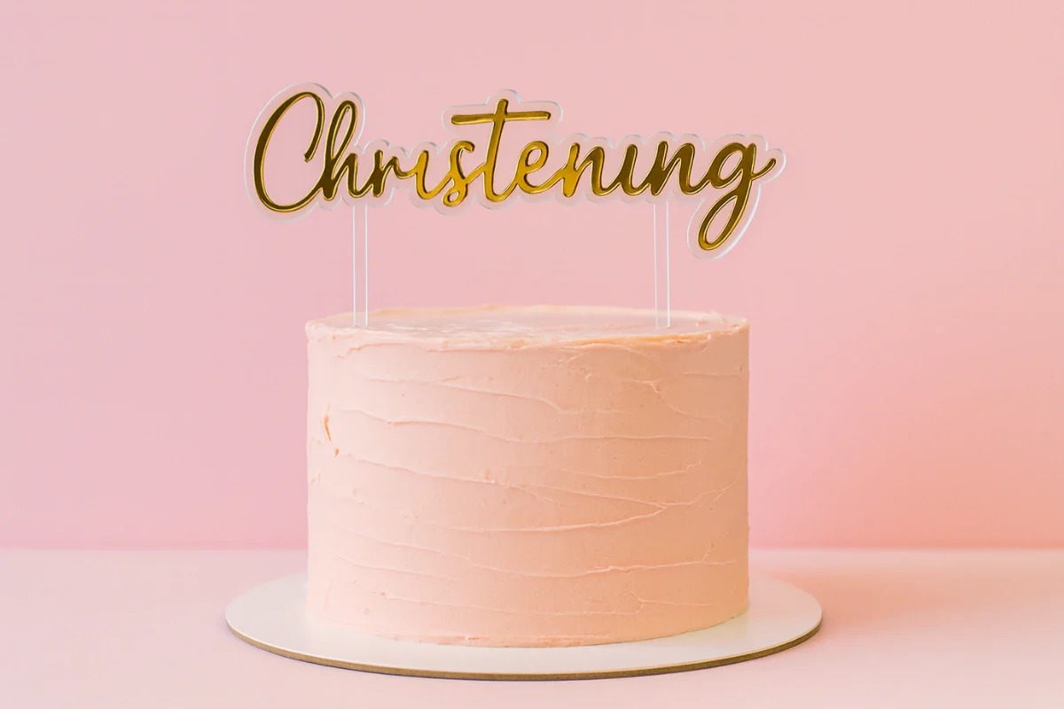 Gold Christening Topper - Iconic Cake Art - Image 2