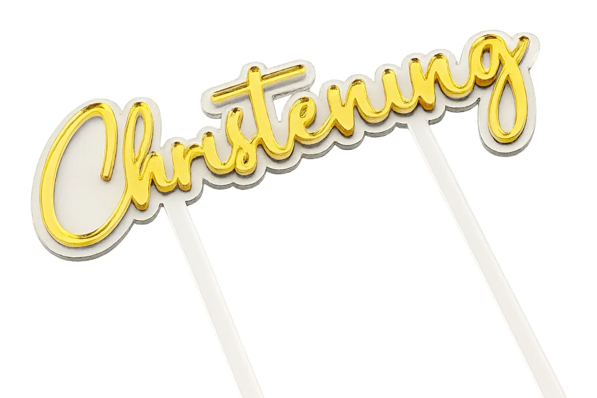 Gold Christening Topper - Iconic Cake Art - Image 3