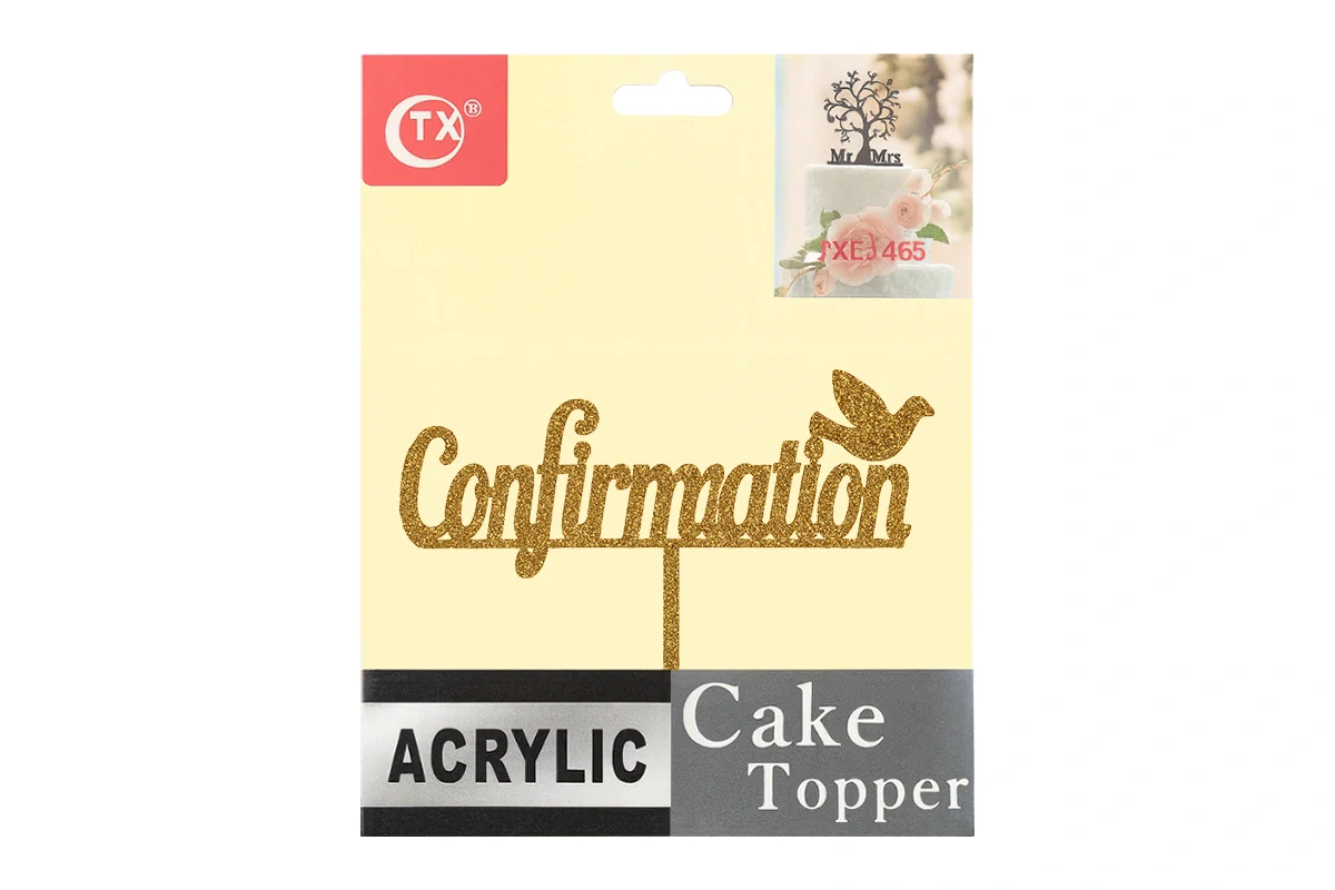 Gold Confirmation - Cake Topper - Glitter - Iconic Cake Art - Image 4