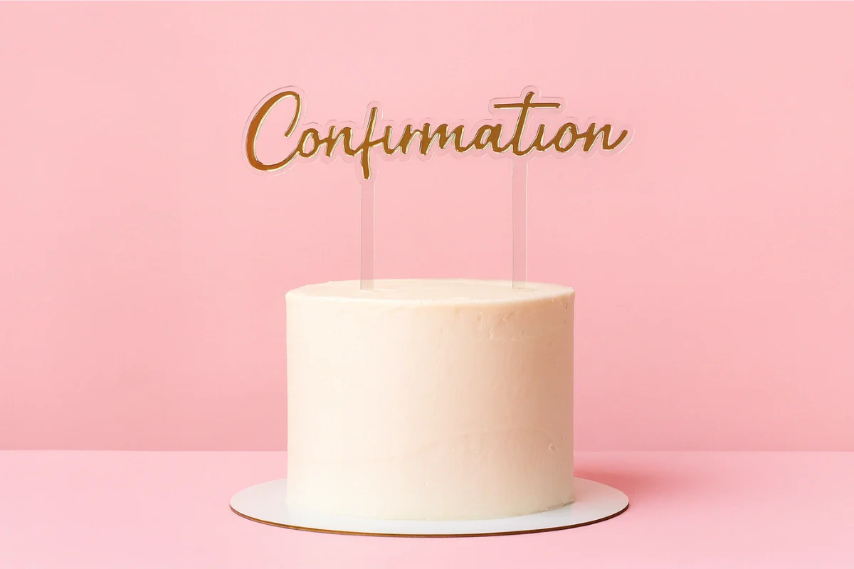 Gold Confirmation Topper - Iconic Cake Art - Image 2