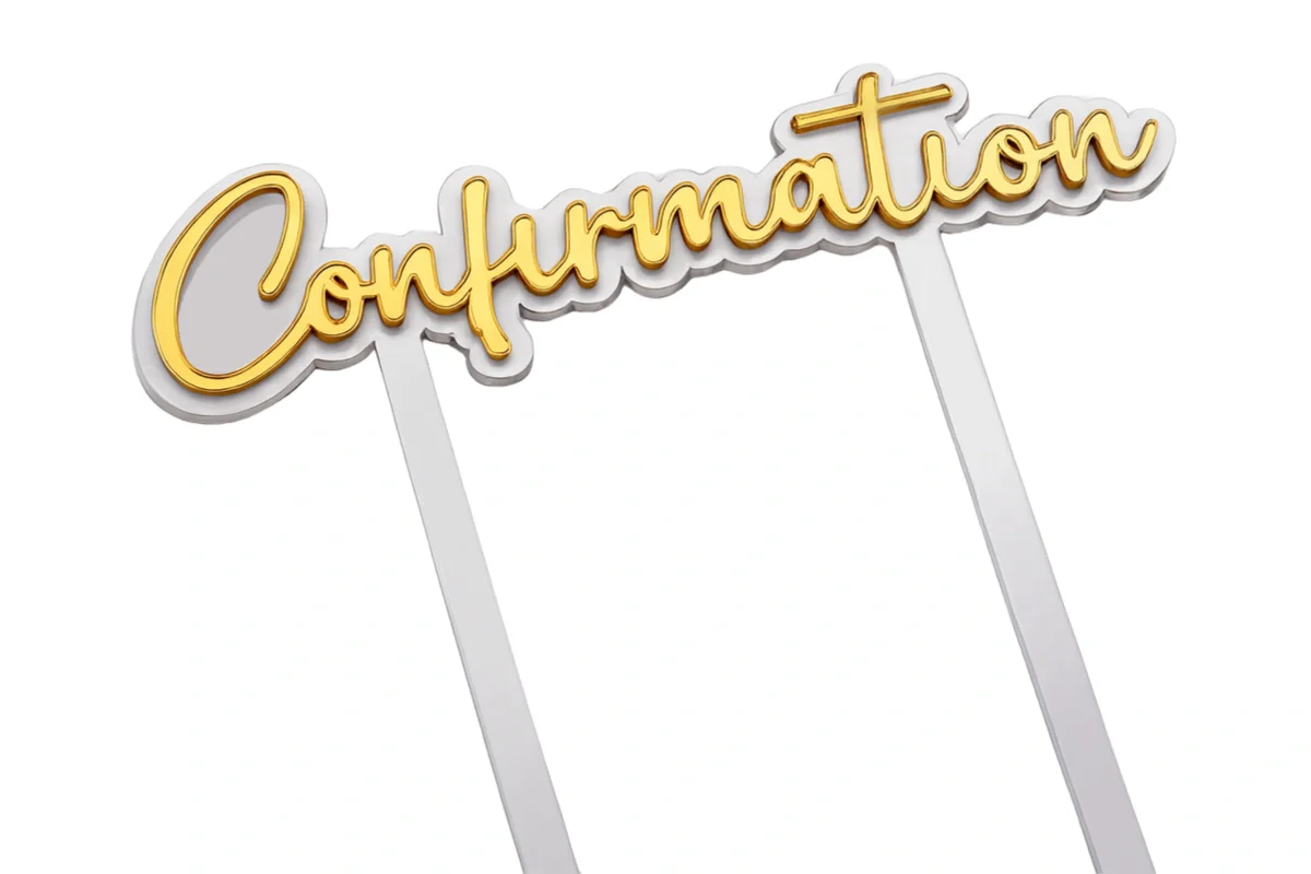Gold Confirmation Topper - Iconic Cake Art - Image 3