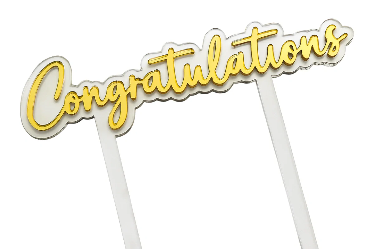 Gold Congratulations Topper - Iconic Cake Art - Image 3