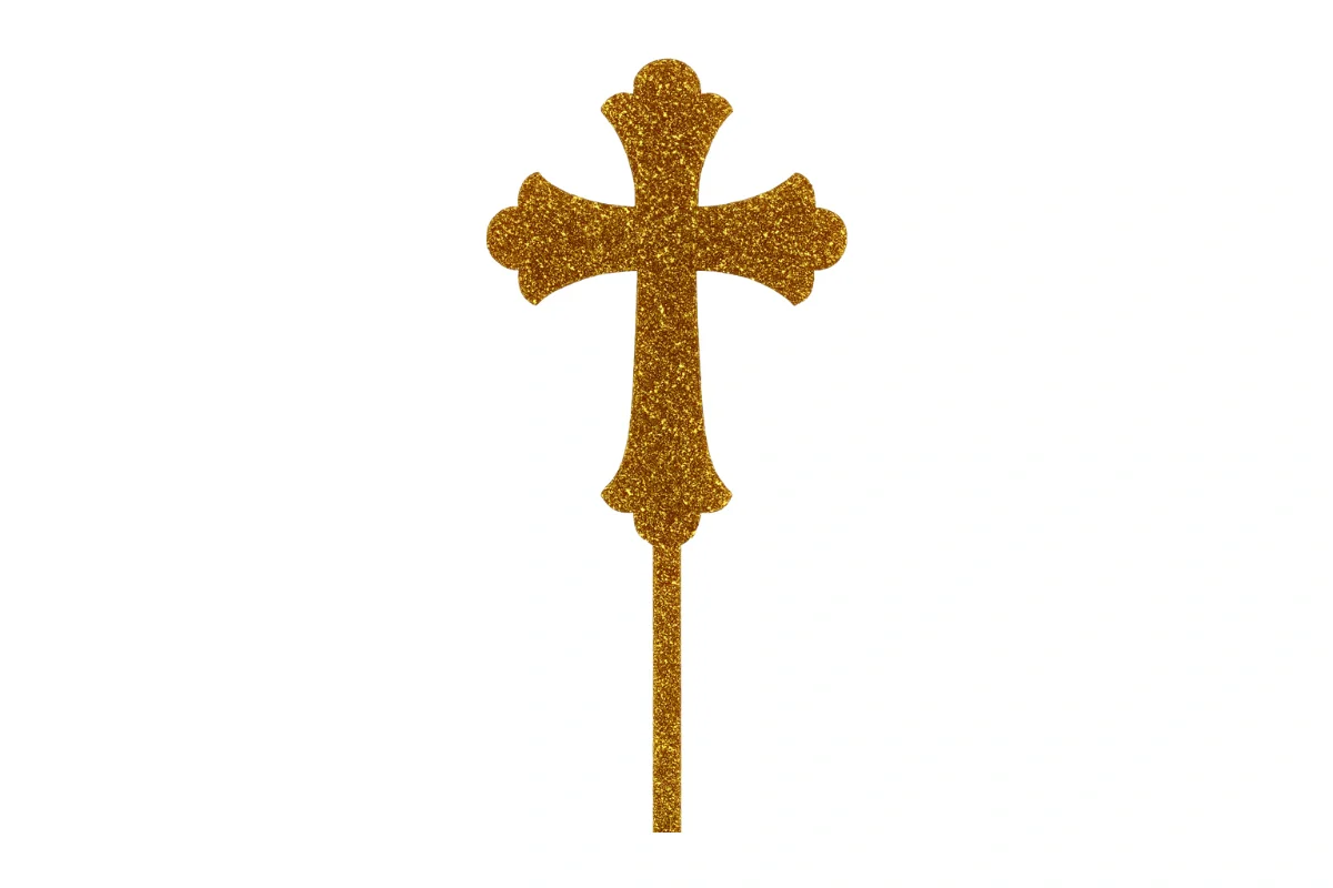 Gold Cross - Cake Topper - Glitter - Iconic Cake Art - Image 3