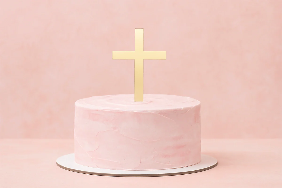Gold Cross Topper - Iconic Cake Art - Image 2