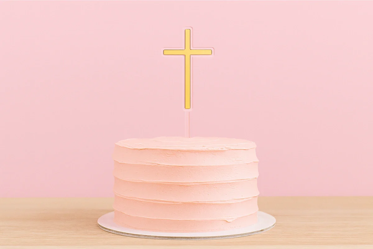 Gold Cross Topper - Iconic Cake Art - Image 2
