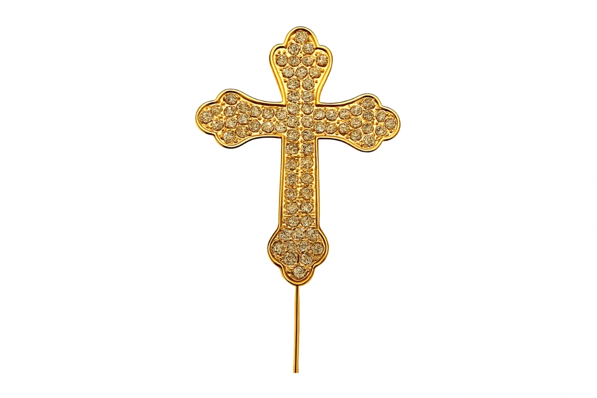 Gold Diamante Cross - Christening - Communion 7cm - Iconic Cake Art - Image 3
