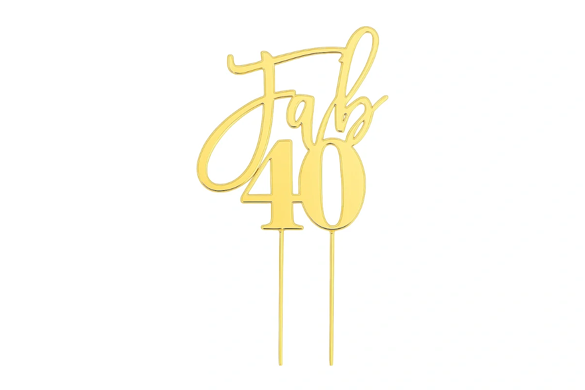 Gold Fab 40 Plated Cake Topper - Bake Group - Image 3