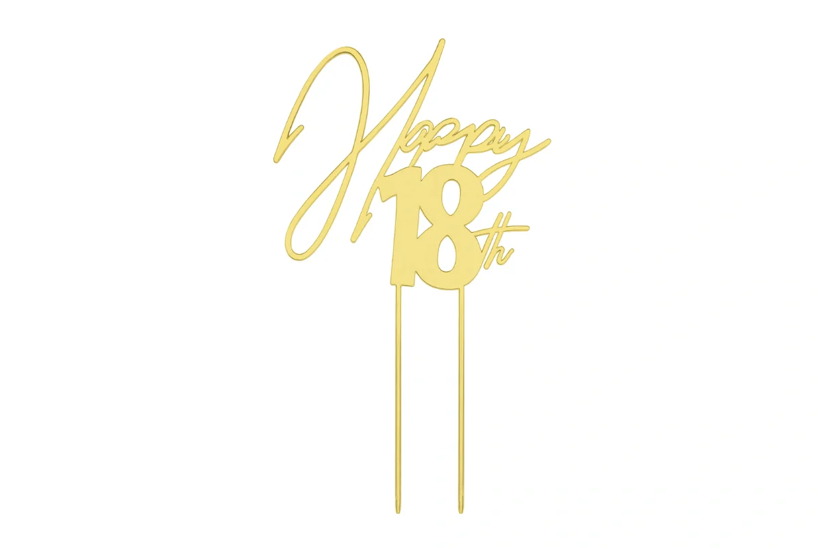 Gold Happy 18th Cake Topper - Bake Group - Image 3