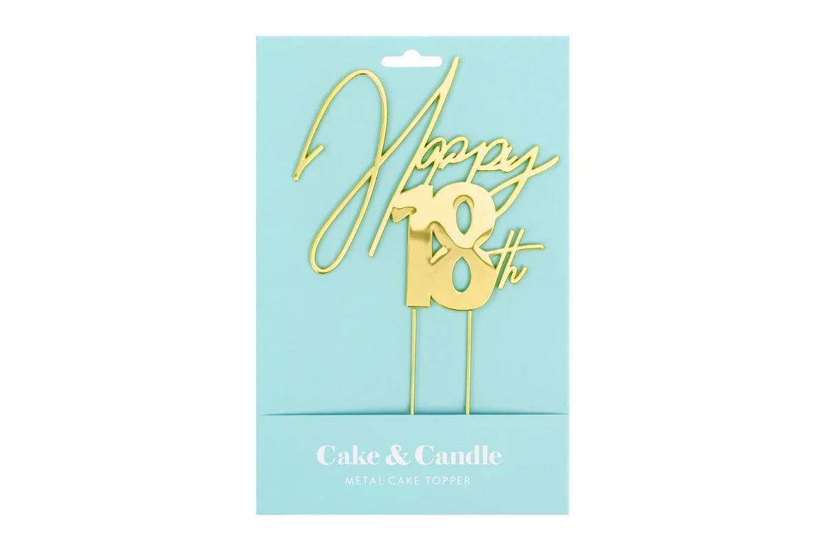 Gold Happy 18th Cake Topper - Bake Group - Image 4