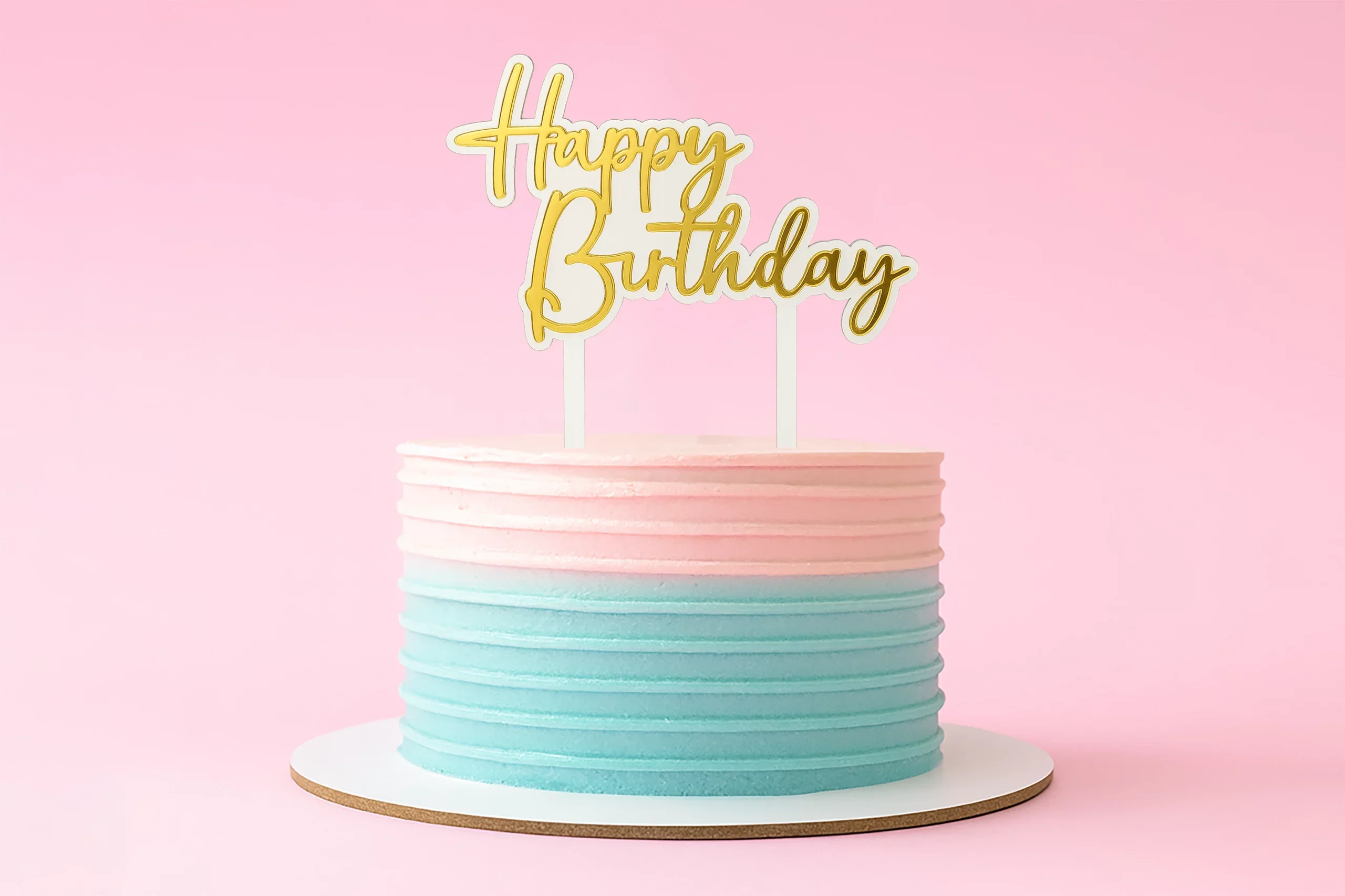 Gold Happy Birthday Topper - Iconic Cake Art - Image 2
