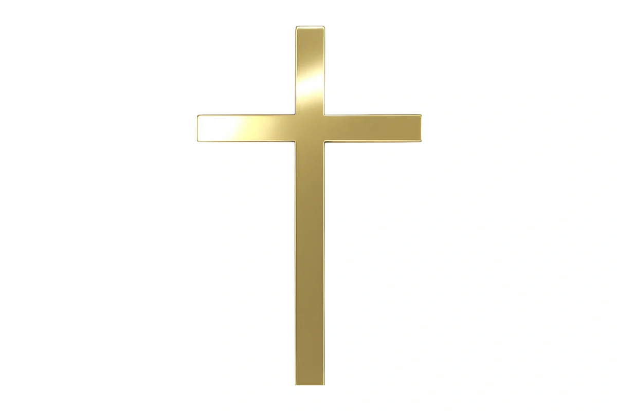 Gold Mirror Cross Cake Decoration - Iconic Cake Art - Image 3