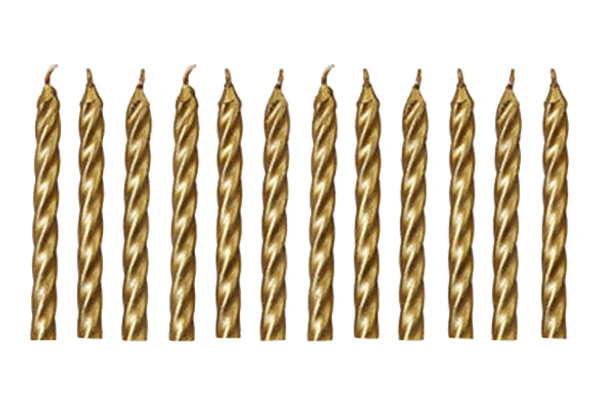 Gold Of 12 Twist Candles - Artwrap