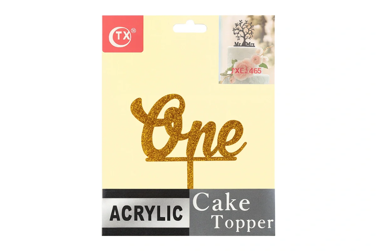 Gold One - Birthday Cake Topper - Glitter - Iconic Cake Art - Image 4