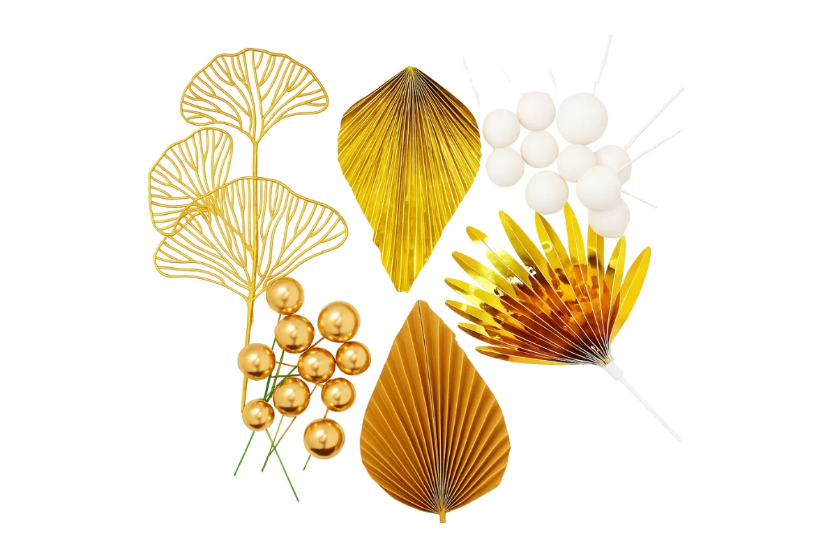 Gold Palm Birthday Topper Set - Iconic Cake Art - Image 3