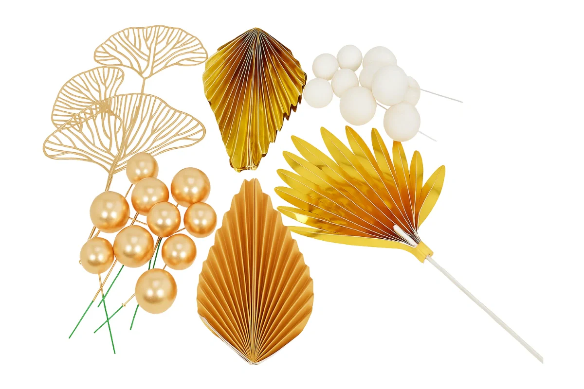 Gold Palm Birthday Topper Set - Iconic Cake Art - Image 4