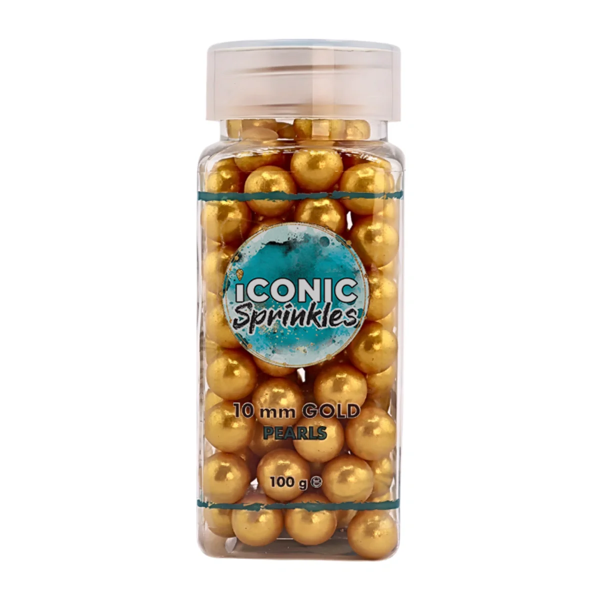 Gold Pearls 10mm 100g - Iconic Sprinkles - Image 2
