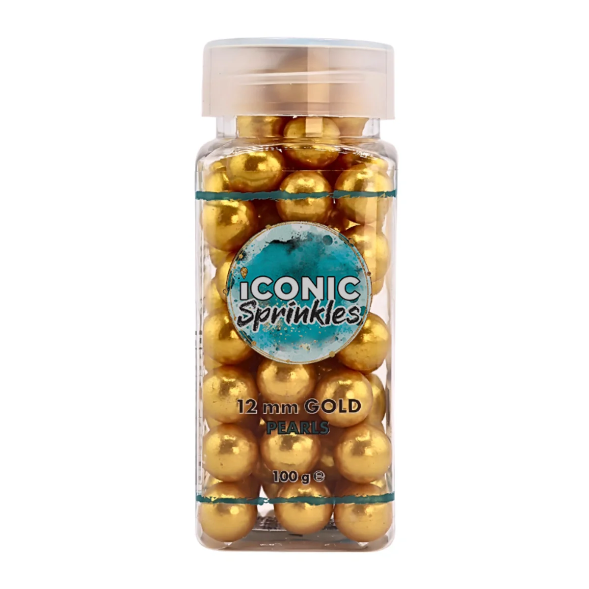 Gold Pearls 12mm 100g - Iconic Sprinkles - Image 2