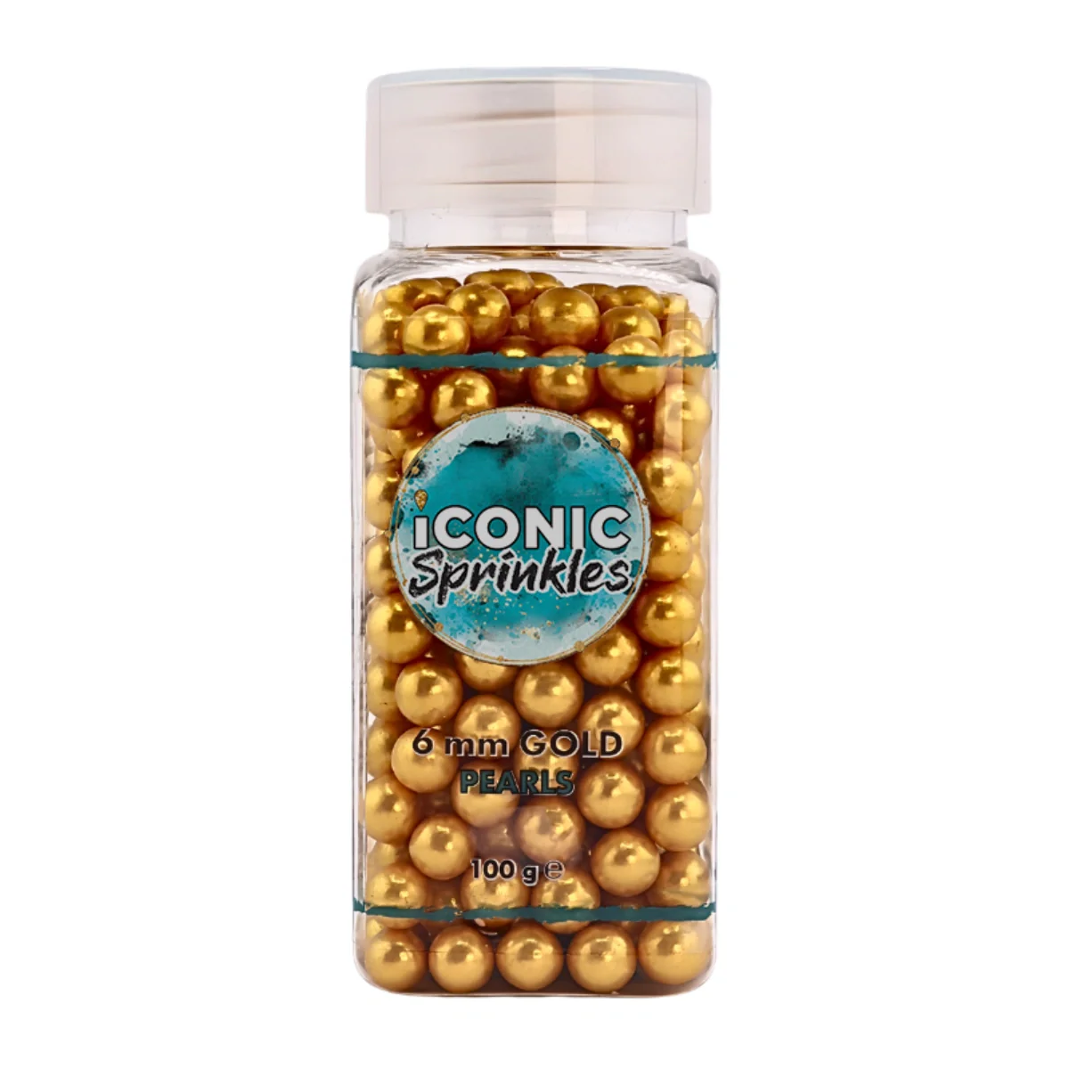 Gold Pearls 6mm 100g - Iconic Sprinkles - Image 2