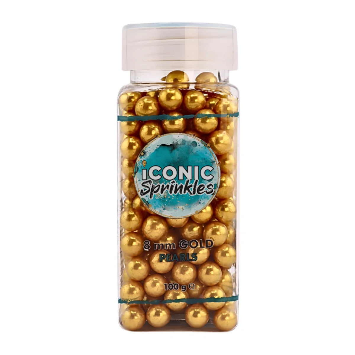 Gold Pearls 8mm 100g - Iconic Sprinkles - Image 2