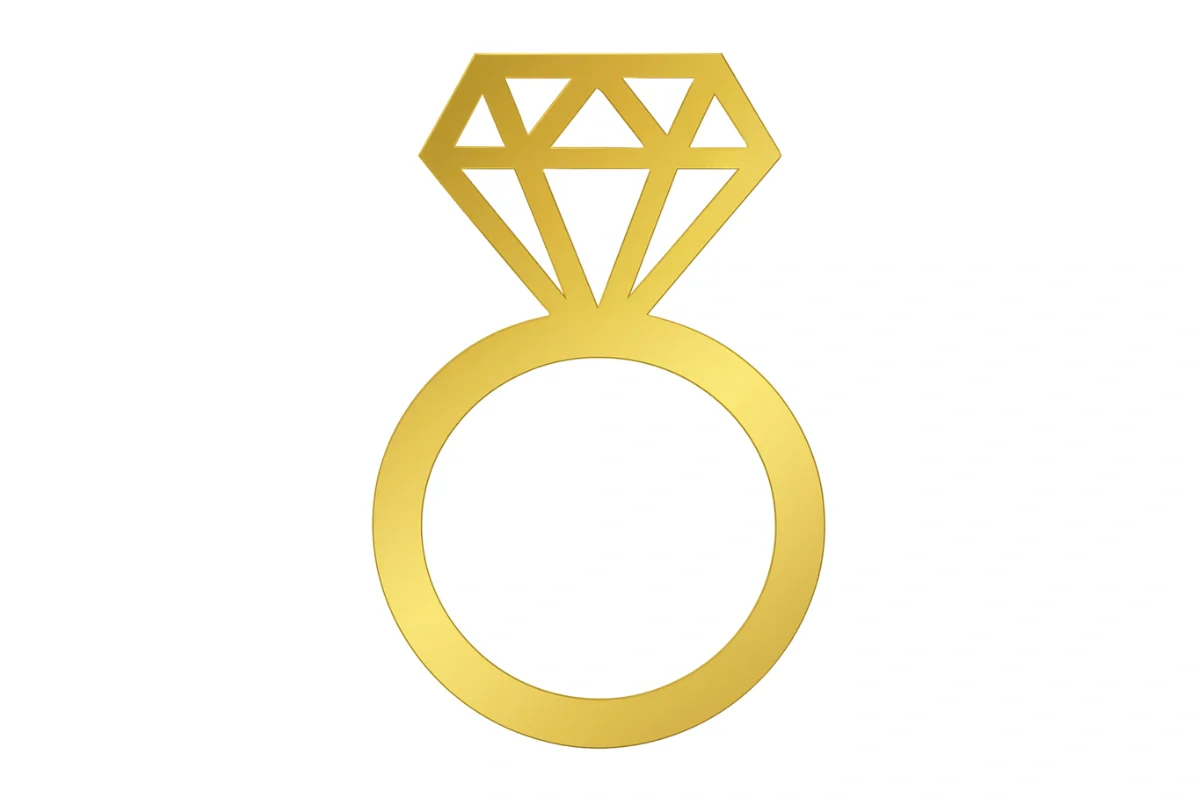Gold Ring Toppers (6 Pack) - Iconic Cake Art - Image 3