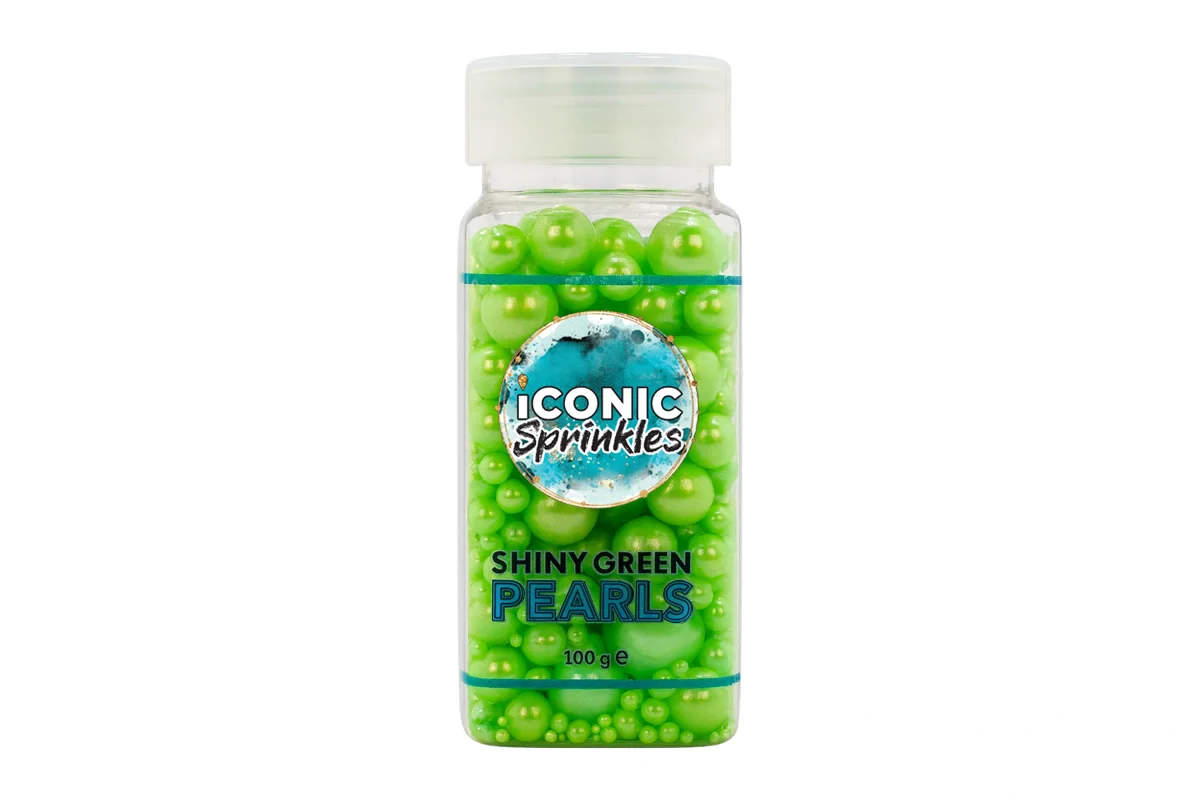 Green Shiny Pearls 100g - Iconic Sprinkles - Image 2