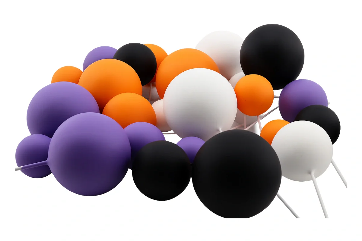 Halloween Ball Topper Set (32 Pack) - Iconic Cake Art - Image 2