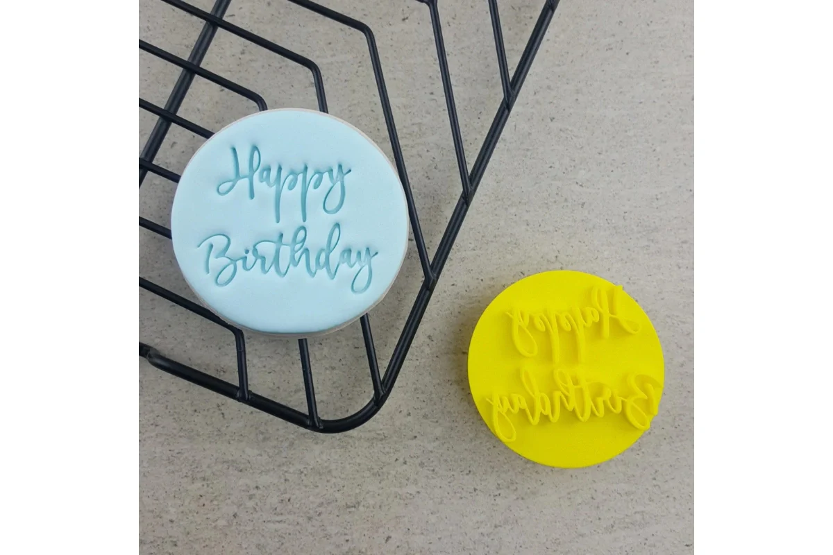 Happy Birthday V4 Embosser - Custom Cookie Cutters