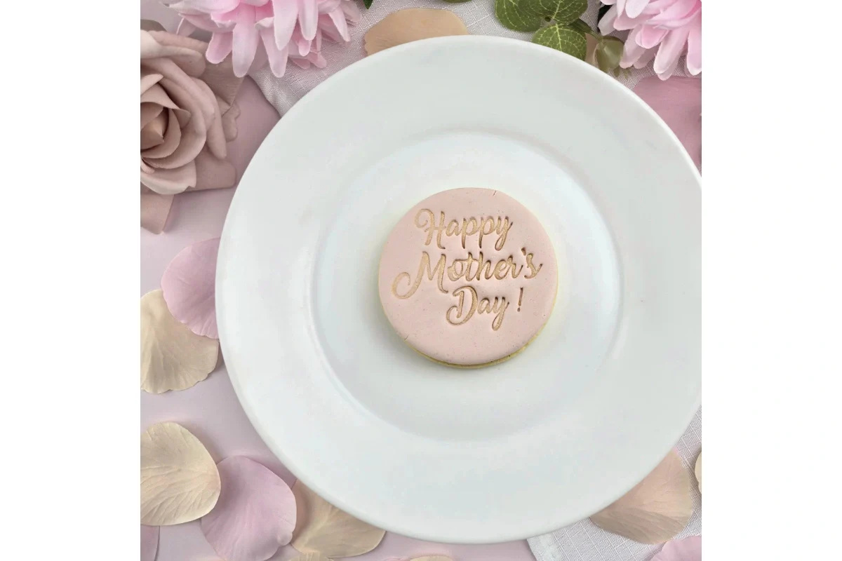 Happy Mothers Day V4 Embosser 60mm - Custom Cookie Cutters