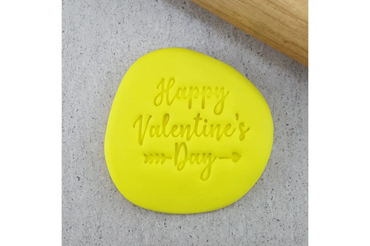 Happy Valentines Day Embosser 60mm - Custom Cookie Cutters