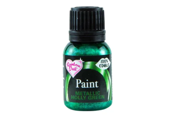 Holly Green Metallic Food Paint - Rainbow Dust - Image 2