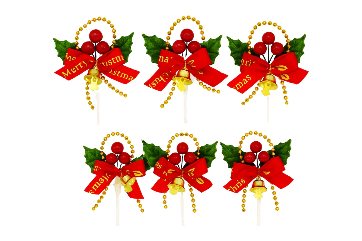 Holly Wreath Toppers (6 Pack) - Iconic Cake Art - Image 4