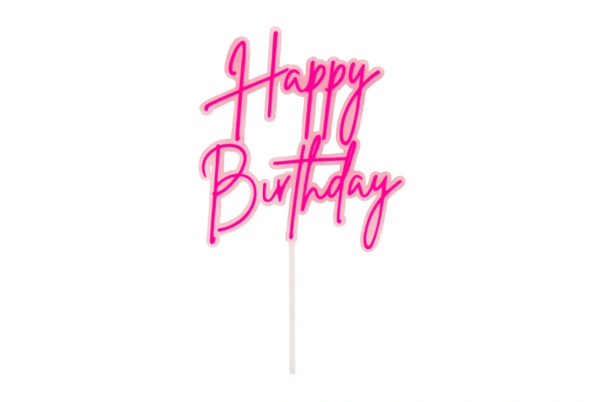 Hot Pink Opaque Layered Happy Birthday Cake Topper - Bake Group - Image 3